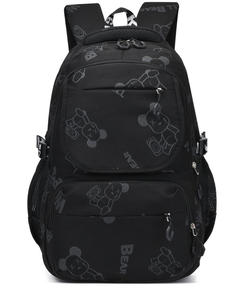     			Tinytot Black Polyester Backpack For Kids