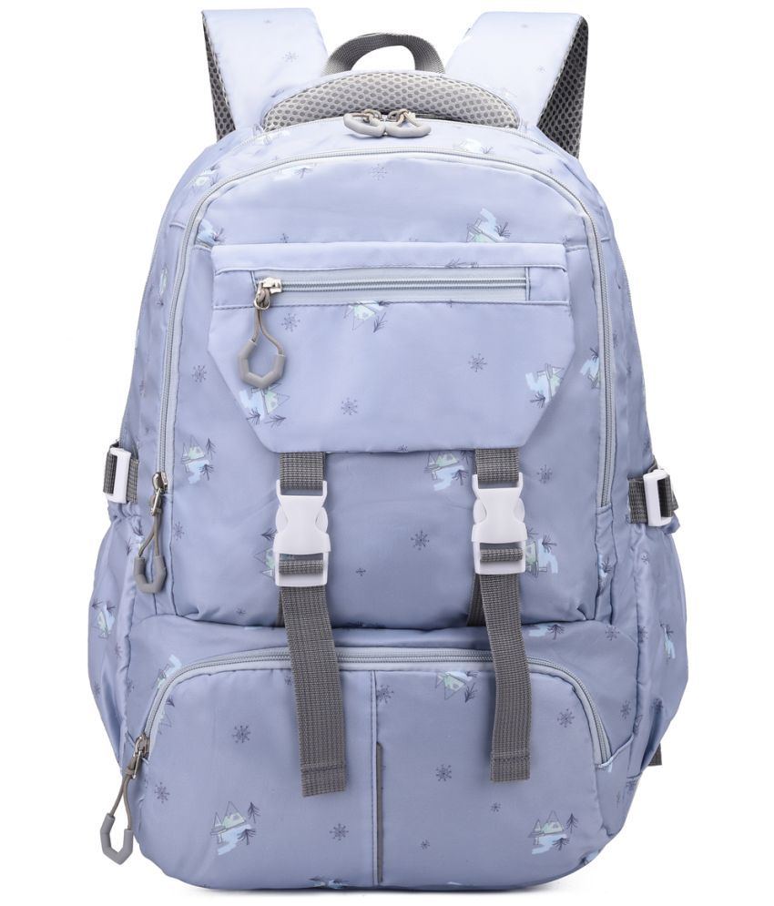     			Tinytot Light Blue Polyester Backpack For Kids