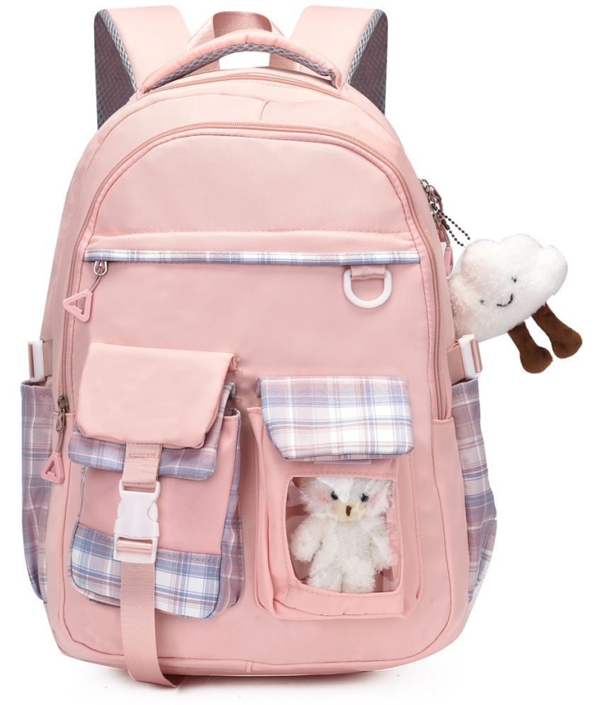     			Tinytot Pink Polyester Backpack For Kids