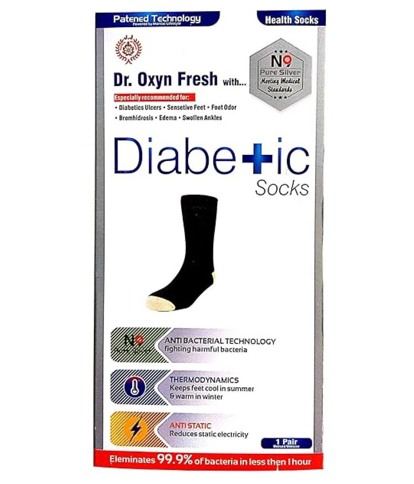     			Vringra Cotton Silver Diabetic Socks | Useful In Anti-Odor Black