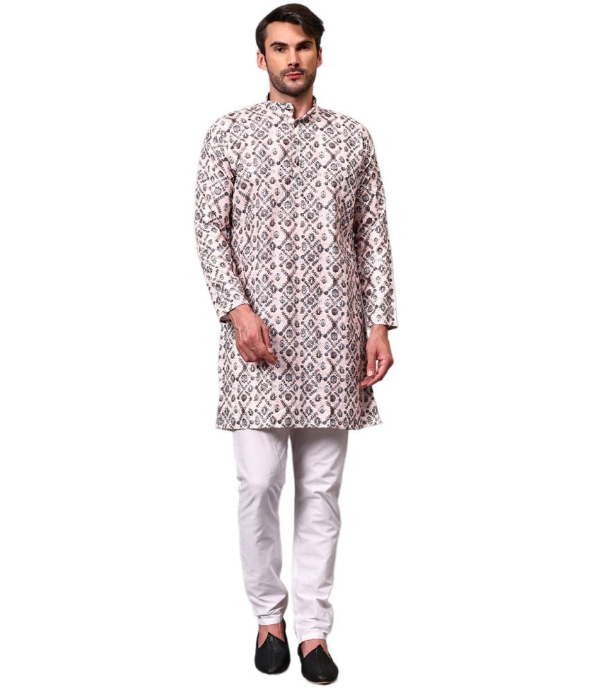     			Yugnik Cream Rayon Regular Fit Men's Kurta Pyjama Set ( Pack of 1 )