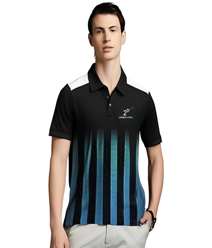     			lookswala Black Polyester Regular Fit Men's Sports Polo T-Shirt ( Pack of 1 )