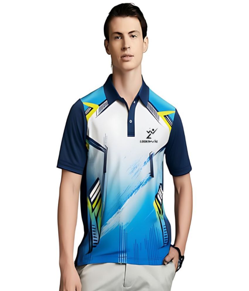     			lookswala Blue Polyester Regular Fit Men's Sports Polo T-Shirt ( Pack of 1 )