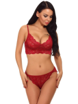 COMFY ATTIRE Lace Women's Bra & Panty Set ( Red ) Lingeire Set