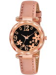 KIARVI GALLERY Peach Leather Analog Womens Watch