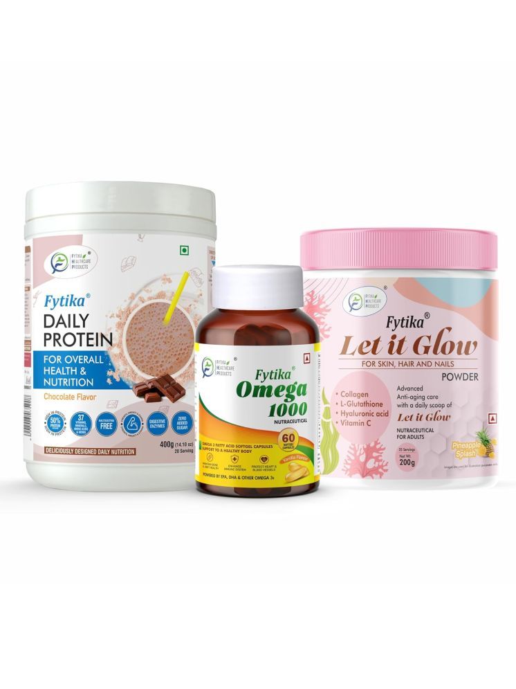     			FYTIKA Protein + Omega1000 +Letitglow 3 gm Pack of 3