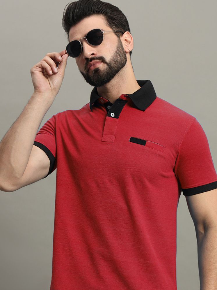     			GET GOLF Cotton Blend Regular Fit Solid Half Sleeves Men's Polo T Shirt - Red ( Pack of 1 )