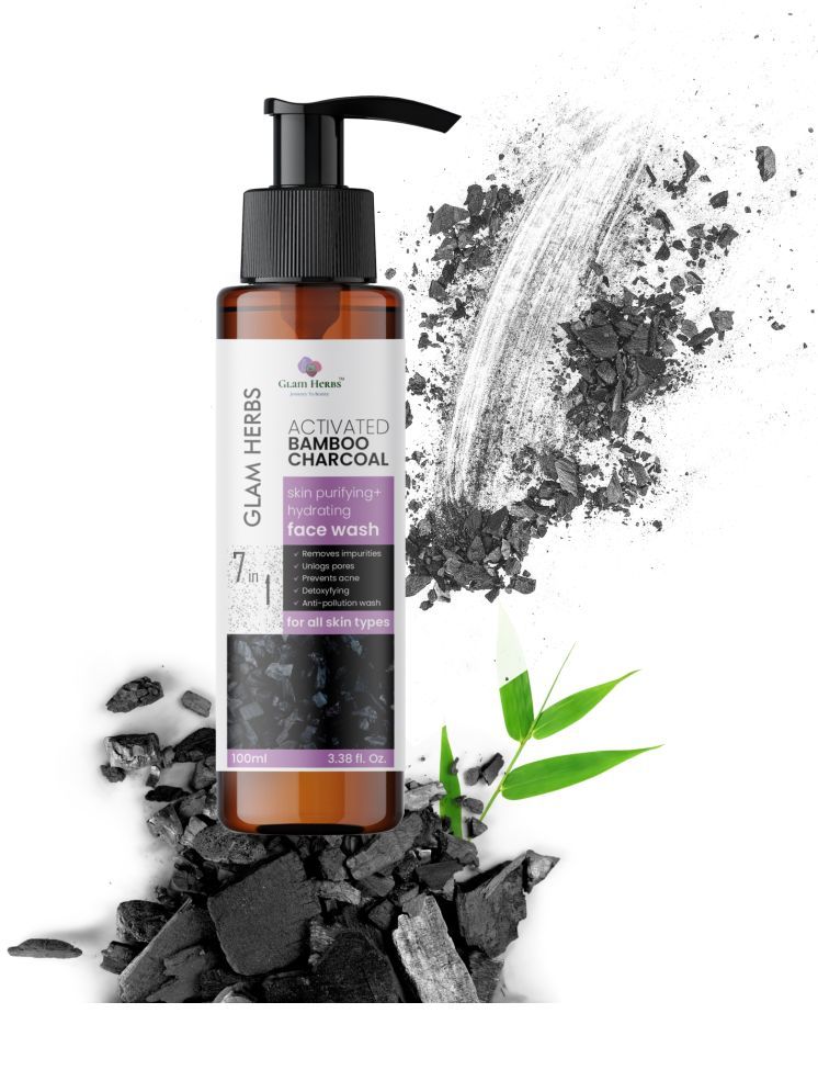     			GLAM HERBS Activated Bamboo Charcoal Face Wash|Unclog Pores|Deep Cleansing| Blackheads Removal 100ml