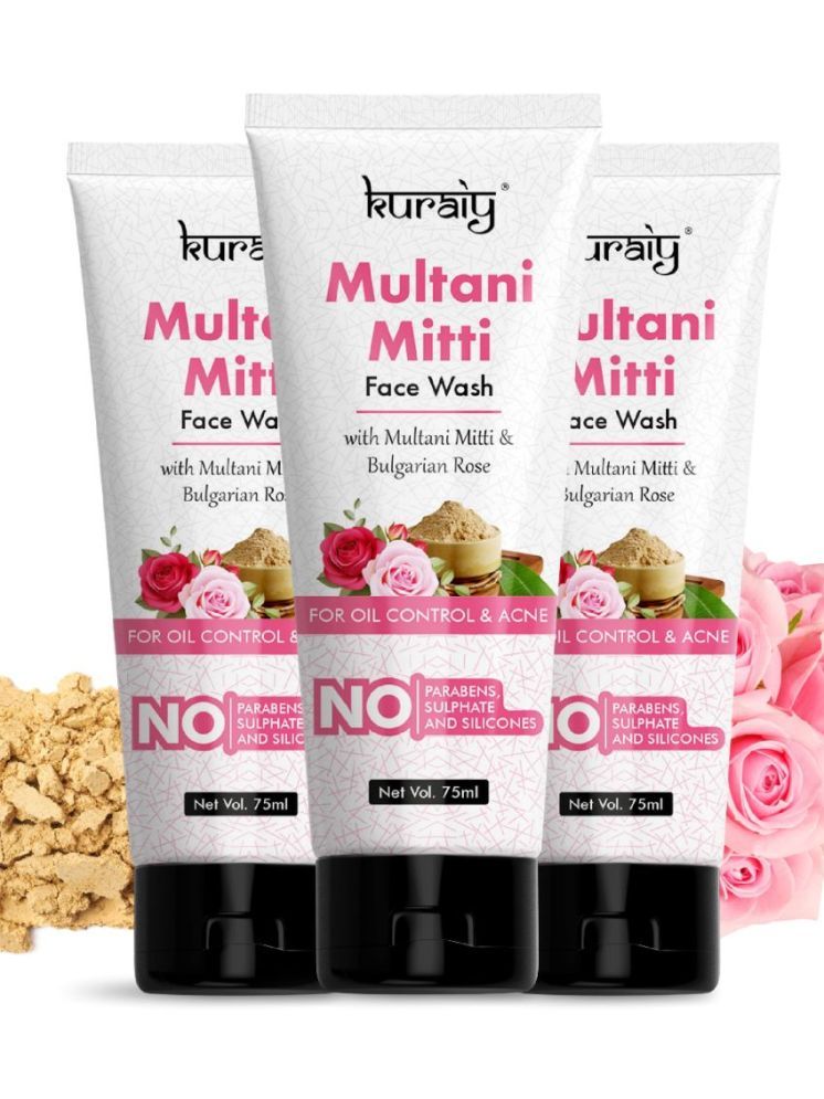     			KURAIY Multani Mitti Enriched With Turmeric & Saffron, For Pimple Control Face Wash (75 ml)