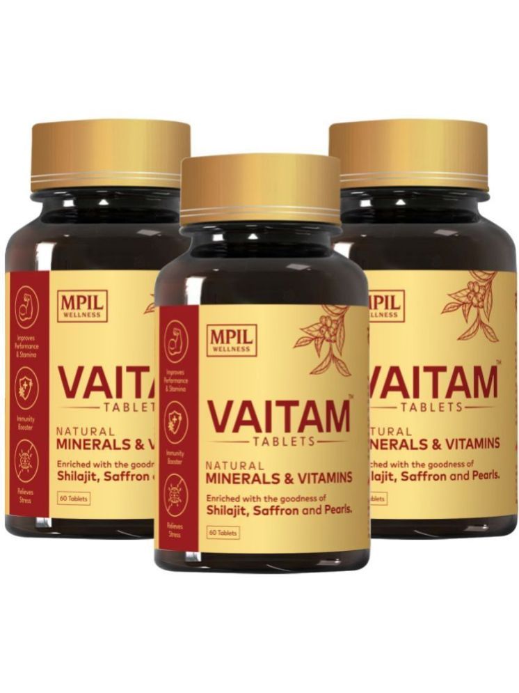     			Mpil Wellness Vaitam Tablet with Blended Shilajit & Pearls for Daily Energy & Immunity (180 Tablets)