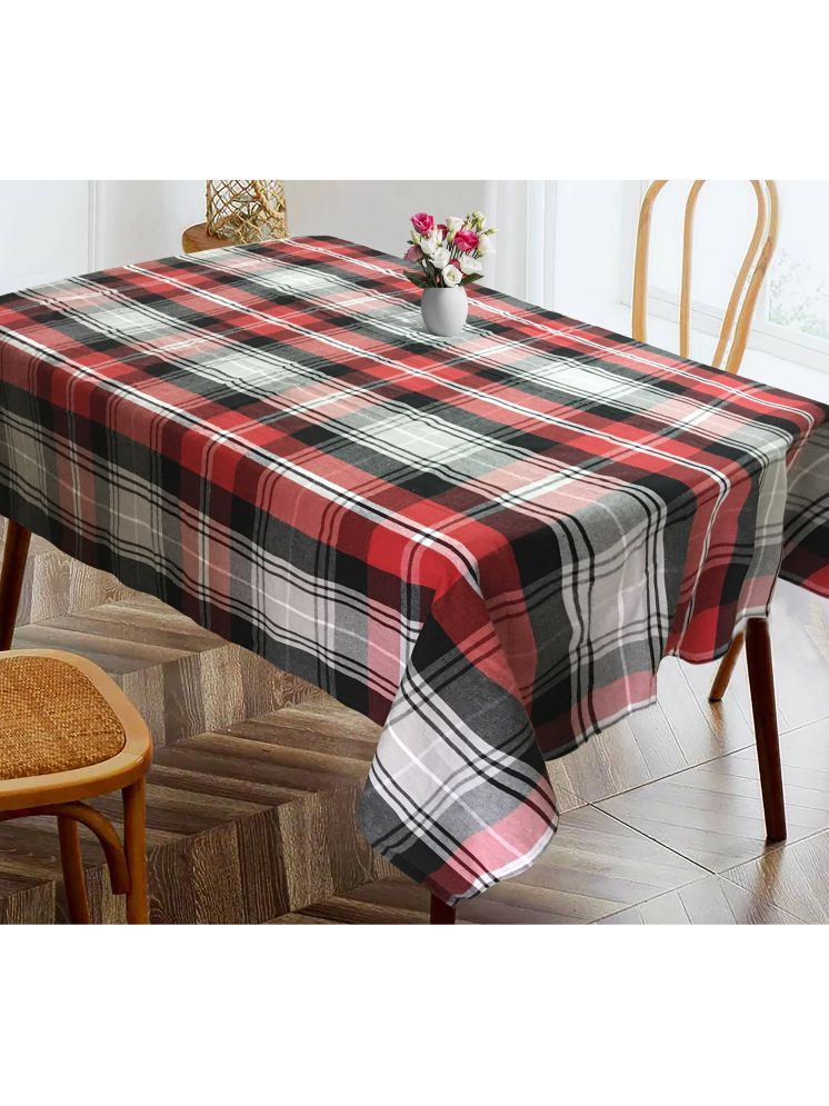     			Oasis Home Tex Checks Cotton 6 Seater Rectangle Table Cover ( 178 x 152 ) cm Pack of 1 Multi