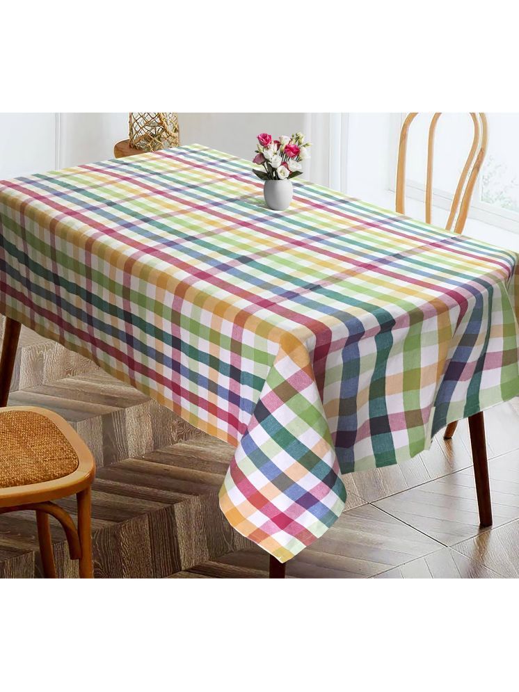     			Oasis Home Tex Checks Cotton 4 Seater Rectangle Table Cover ( 152 x 137 ) cm Pack of 1 Multicolor