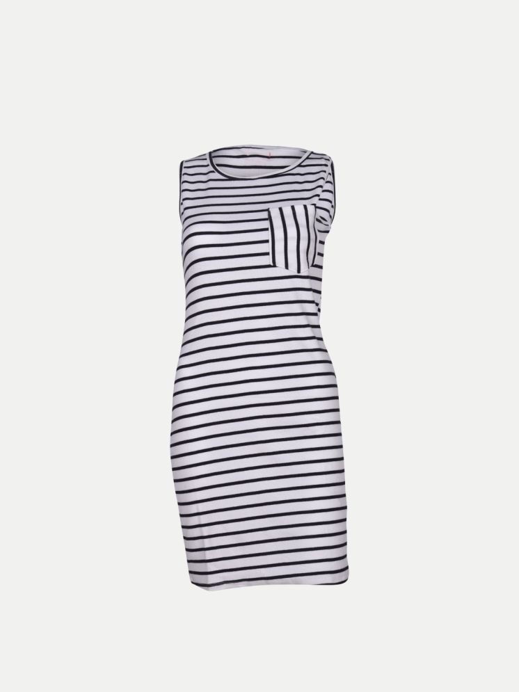     			Radprix Cotton Striped Knee Length Women's Bodycon Dress - Blue ( Pack of 1 )