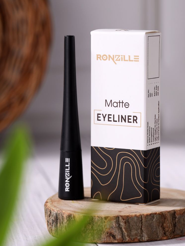     			Ronzille Black Matte Eye Liner Liquid ( Pack of 1 )