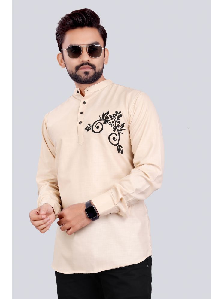     			S.K. CASUAL Beige Cotton Men's Regular Kurta ( Pack of 1 )