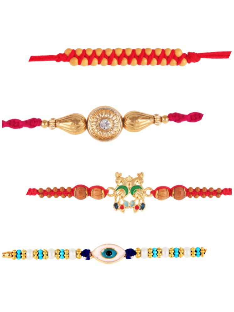     			Vighnaharta religious Pearls  combo Rakhi for Kids and Lovely Brother pack of 4[VFJ1201-1205-1195-1193RKG]