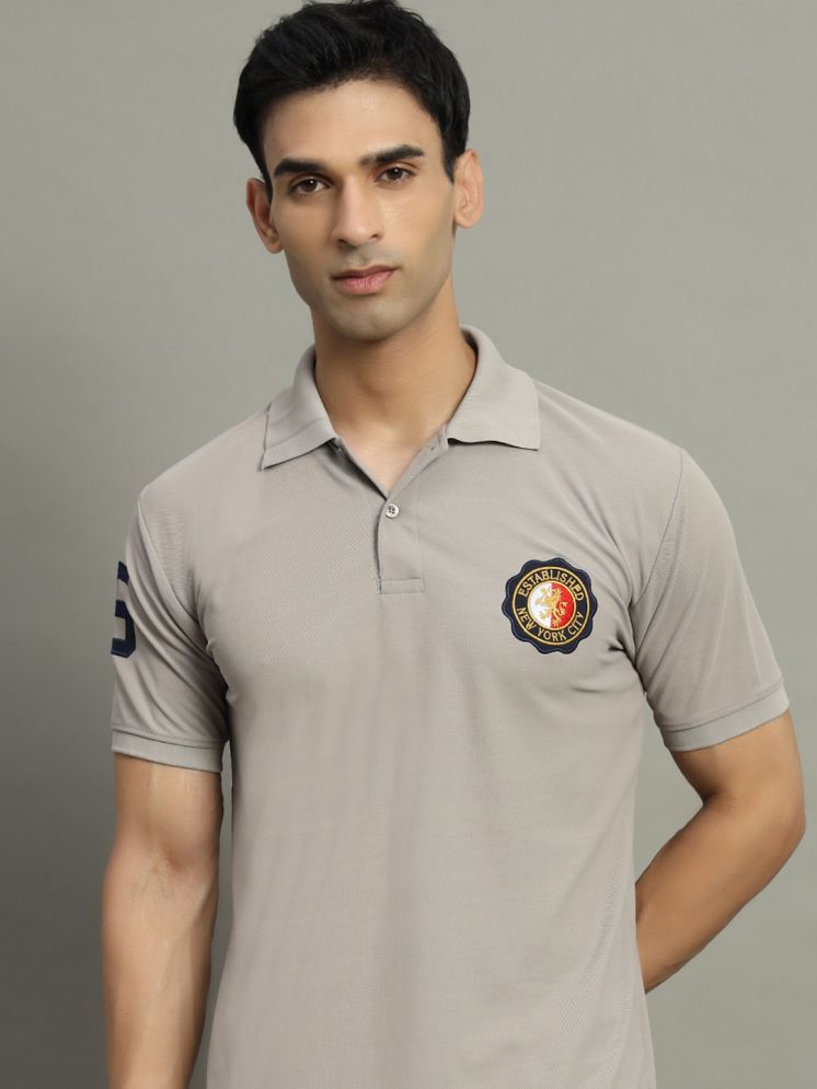     			WESTMAN Pack of 1 Cotton Blend Regular Fit Embroidered Half Sleeves Men's Polo T Shirt ( Grey )