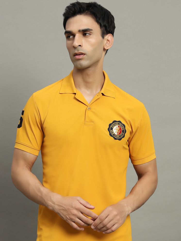     			WESTMAN Pack of 1 Cotton Blend Regular Fit Embroidered Half Sleeves Men's Polo T Shirt ( Yellow )