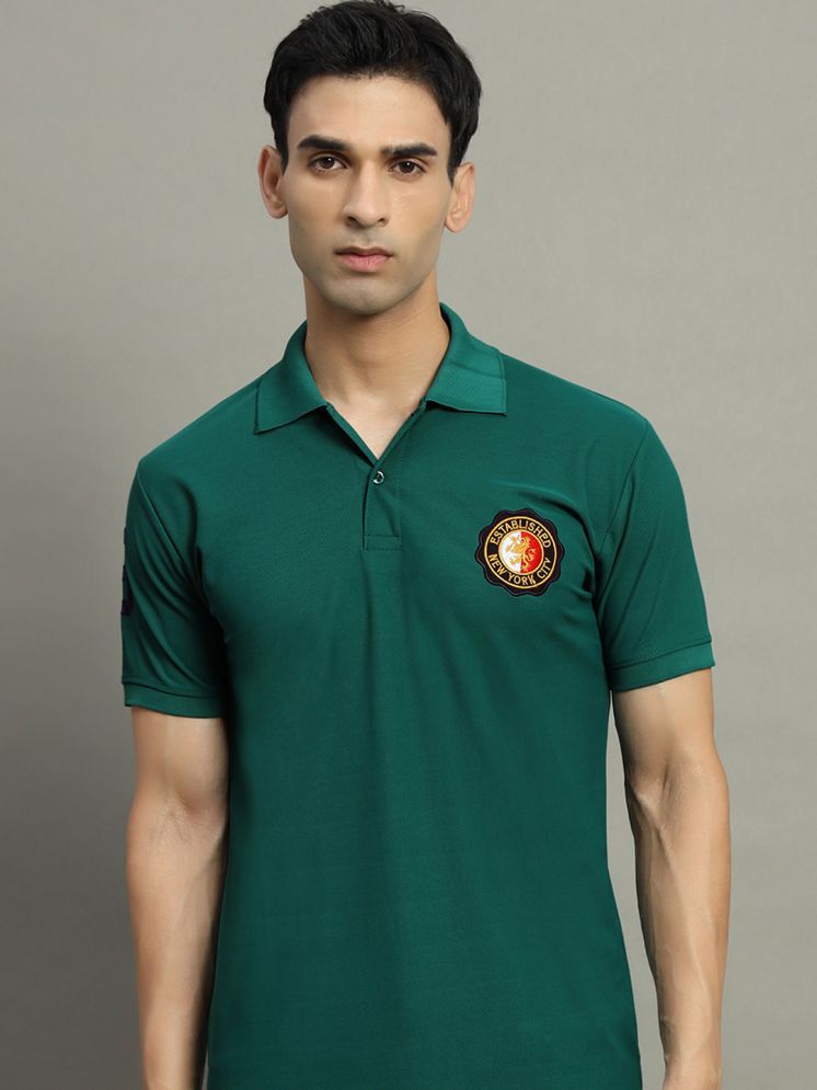     			WESTMAN Cotton Blend Regular Fit Embroidered Half Sleeves Men's Polo T Shirt - Dark Green ( Pack of 1 )