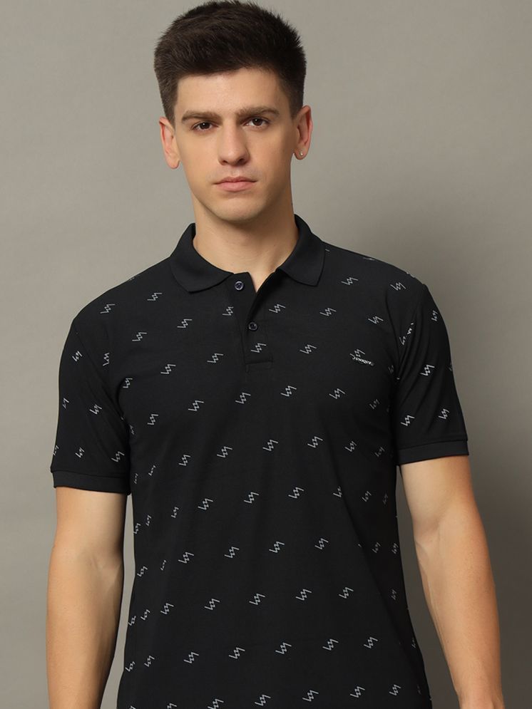     			WESTMAN Cotton Blend Regular Fit Printed Half Sleeves Men's Polo T Shirt - Black ( Pack of 1 )