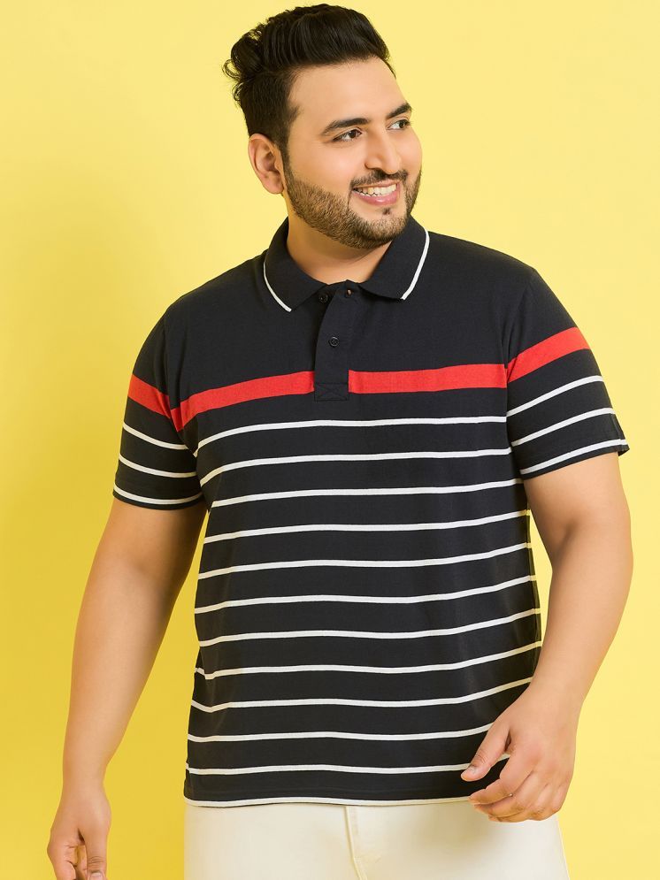     			AUSTIVO Cotton Blend Regular Fit Striped Half Sleeves Men's Polo T Shirt - Multicolor ( Pack of 1 )