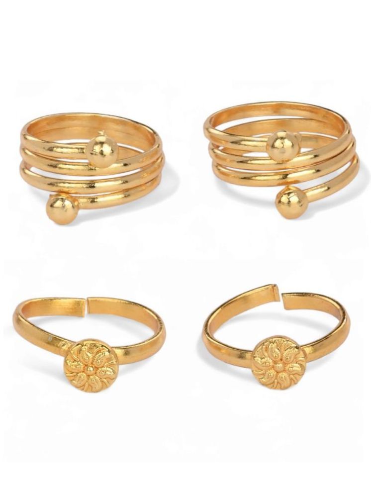     			AanyaCentric Gold Toe Rings ( Pack of 2 )