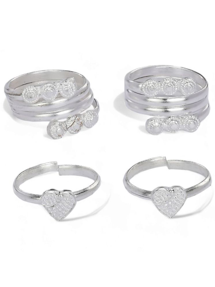     			AanyaCentric Silver Toe Rings ( Pack of 2 )