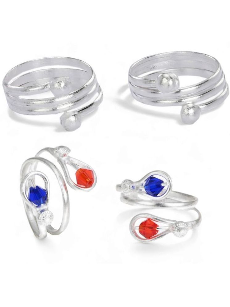     			AanyaCentric Silver Toe Rings ( Pack of 2 )