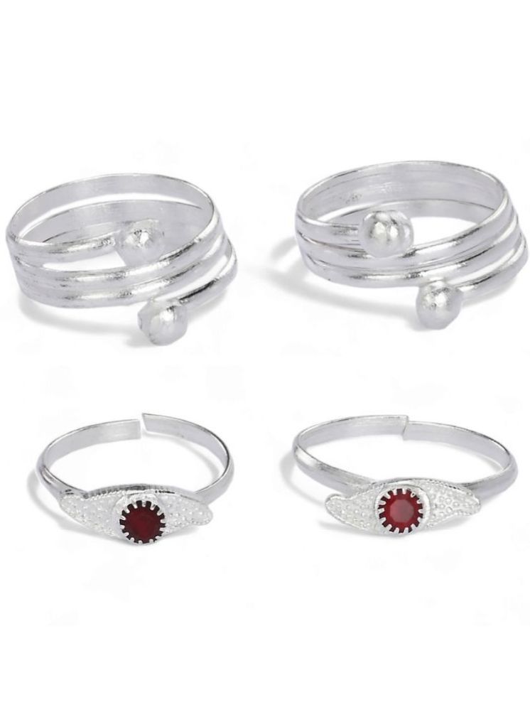     			AanyaCentric Silver Toe Rings ( Pack of 2 )