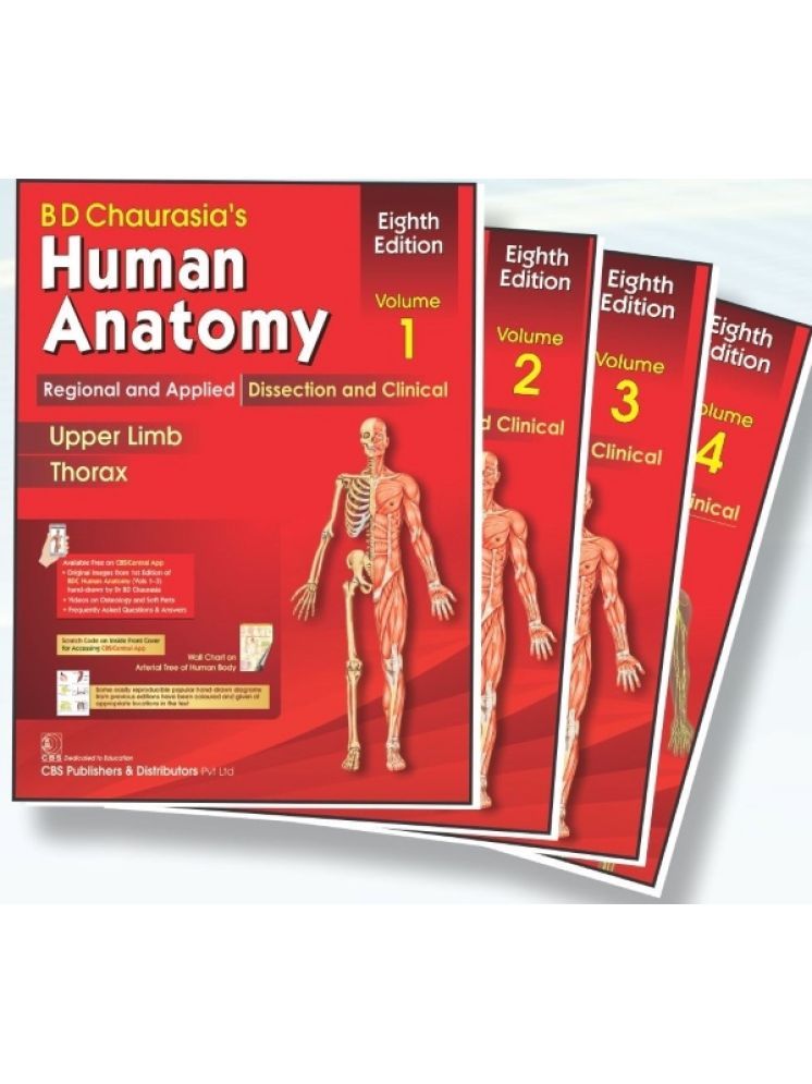     			BD Chaurasia's Human Anatomy  4 Volumes Set 9th Edition,