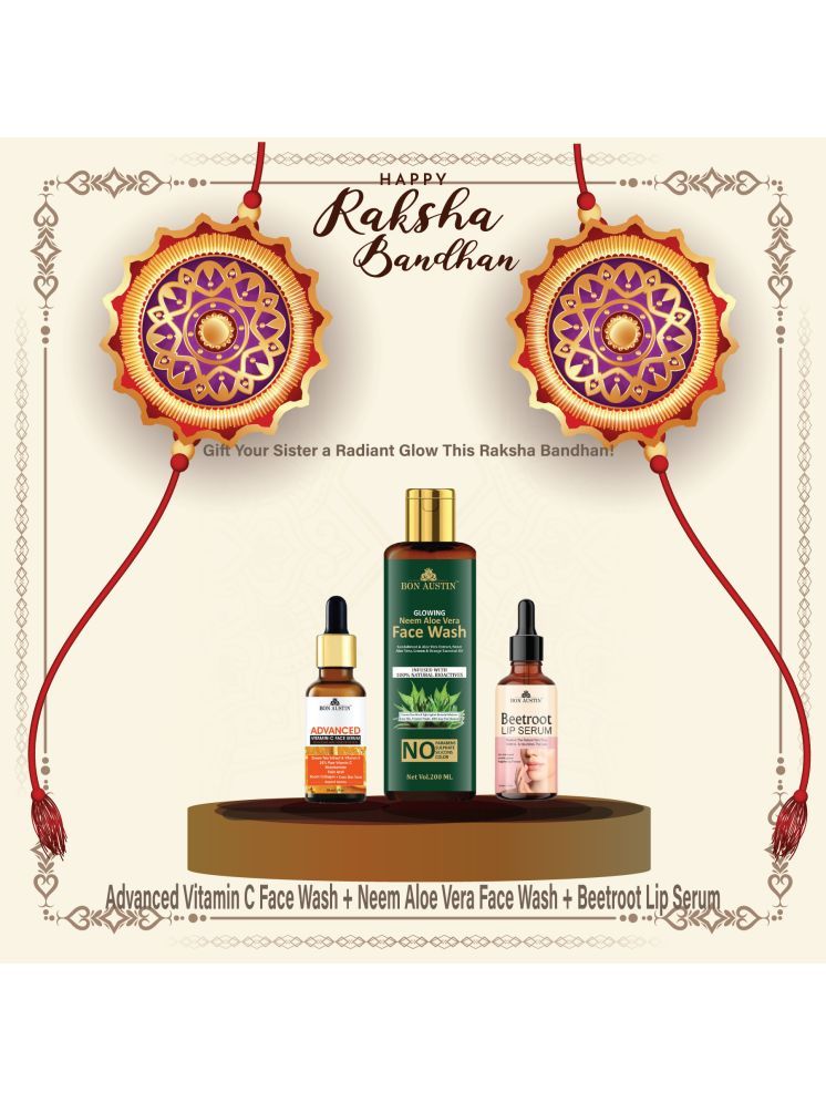     			Bon Austin Advance Vitamin C Serum 30ml, Glowing  Neem Aloevera Face wash 200ml & Beetroot Lip Serum 30ml - Set of 3 Items