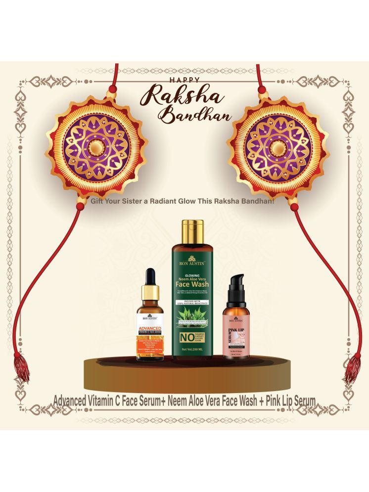     			Bon Austin Advance Vitamin C Face Serum 30ml, Glowing  Neem & Aloevera Face wash 200ml & Pink Lip Serum 30ml - Set of 3 Items