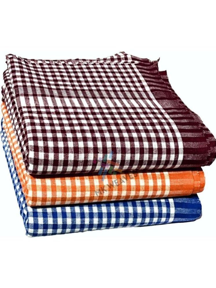     			Dyana Core Cotton Self Design Below 300 -GSM Bath Towel ( Pack of 3 ) - Multicolor