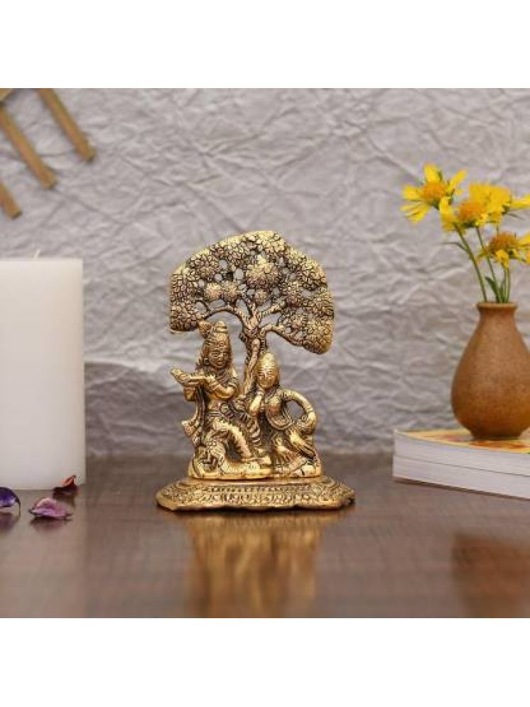     			Green Spritual Aluminium Lord Krishna Idol ( 19 cm )