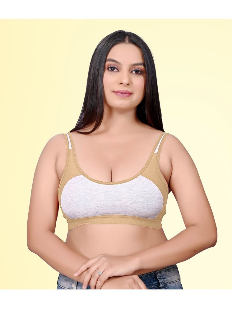     			HAYA Beige Cotton Non Padded Women's Everyday Bra ( Pack of 1 )