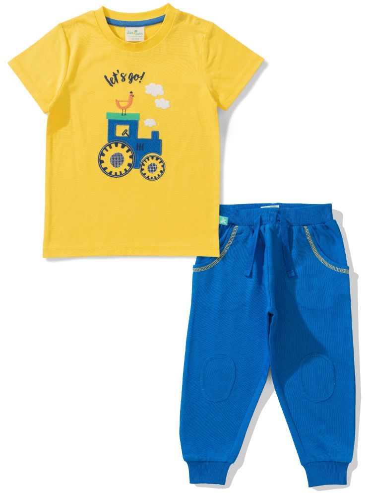     			Juscubs Yellow Cotton Baby Boy T-Shirt & Trouser ( Pack of 1 )