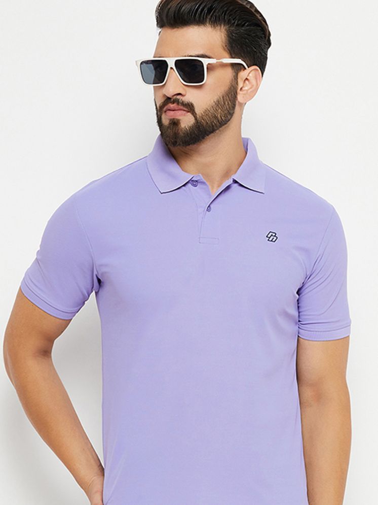     			Nuovo Cotton Blend Regular Fit Solid Half Sleeves Men's Polo T Shirt - Purple ( Pack of 1 )