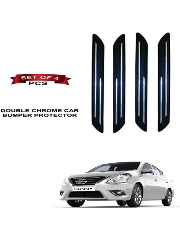     			RONISH Rubber Car Bumper Protector Guard (Double Chrome) For Nissan Sunny Facelift