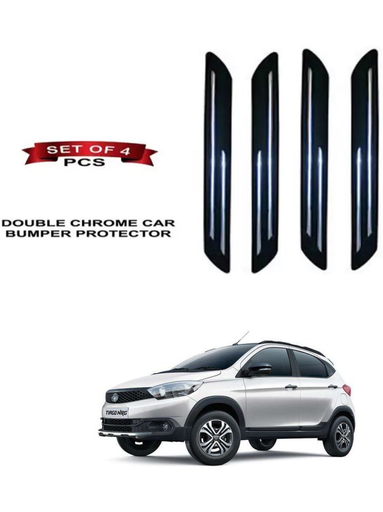     			RONISH Rubber Car Bumper Protector Guard (Double Chrome) For Tata Tiago NRG