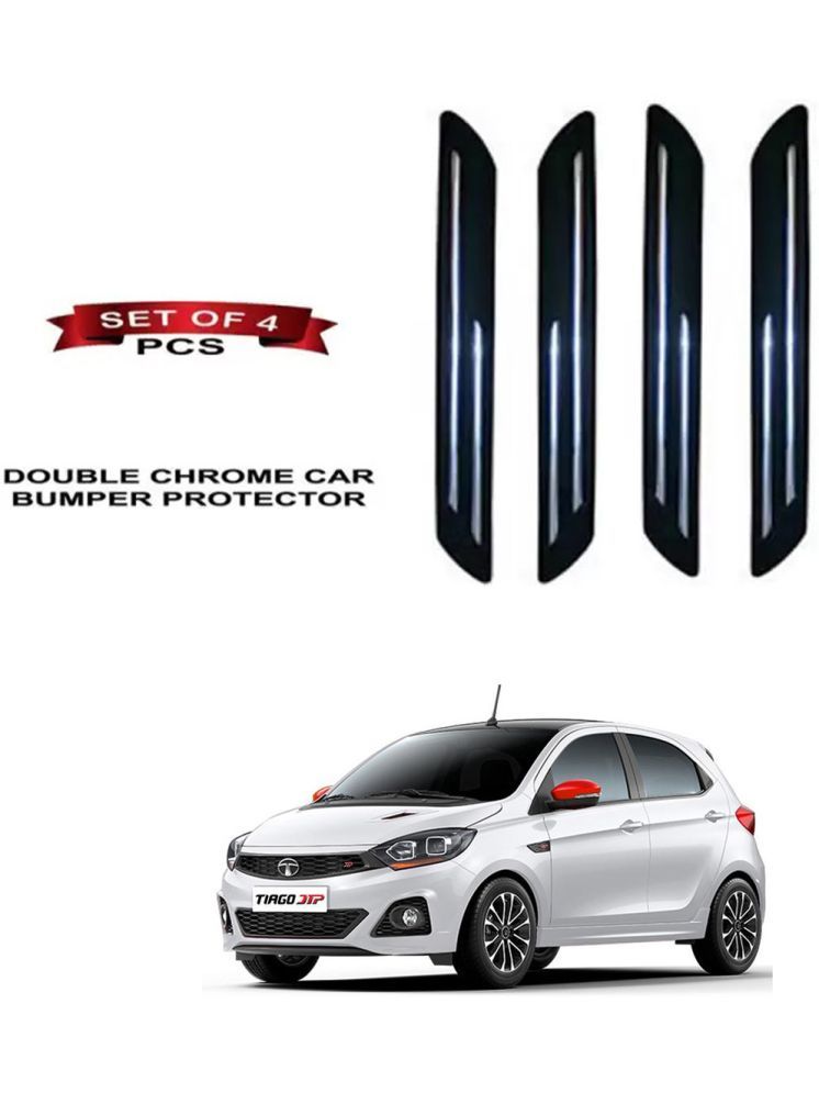     			RONISH Rubber Car Bumper Protector Guard (Double Chrome) For Tata Tiago JTP