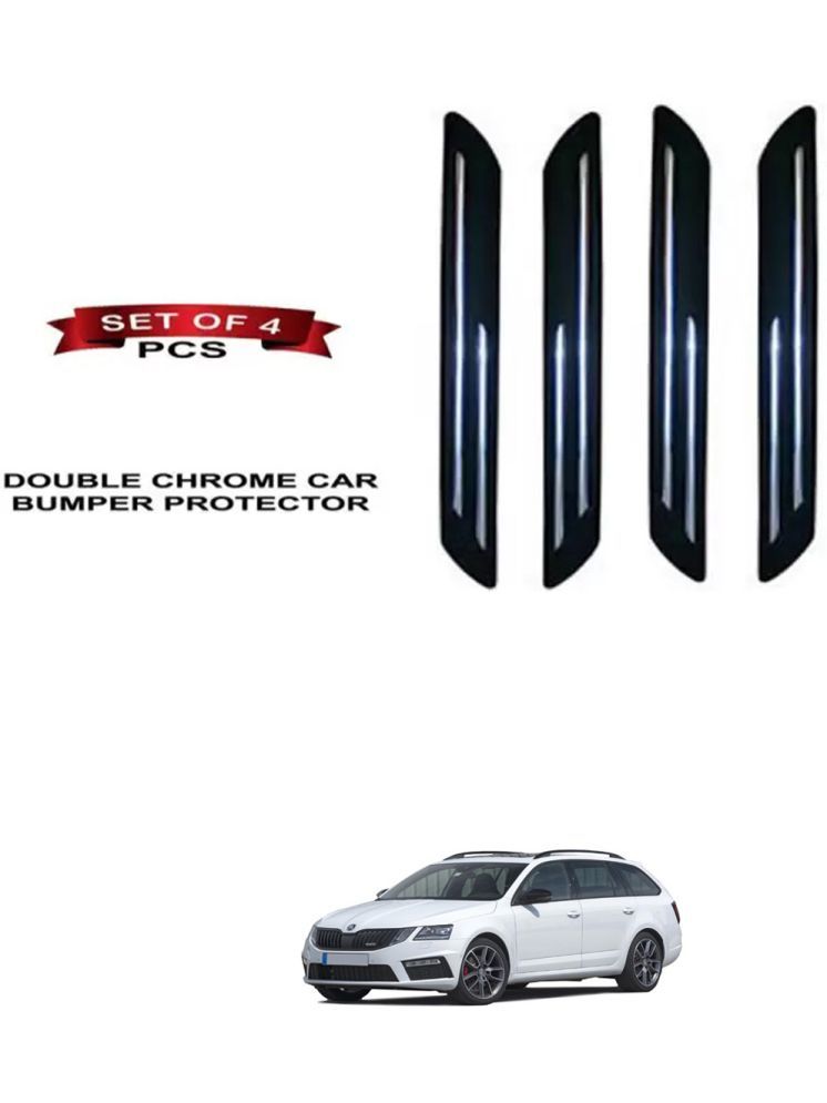     			RONISH Rubber Car Bumper Protector Guard (Double Chrome) For Skoda New Octavia