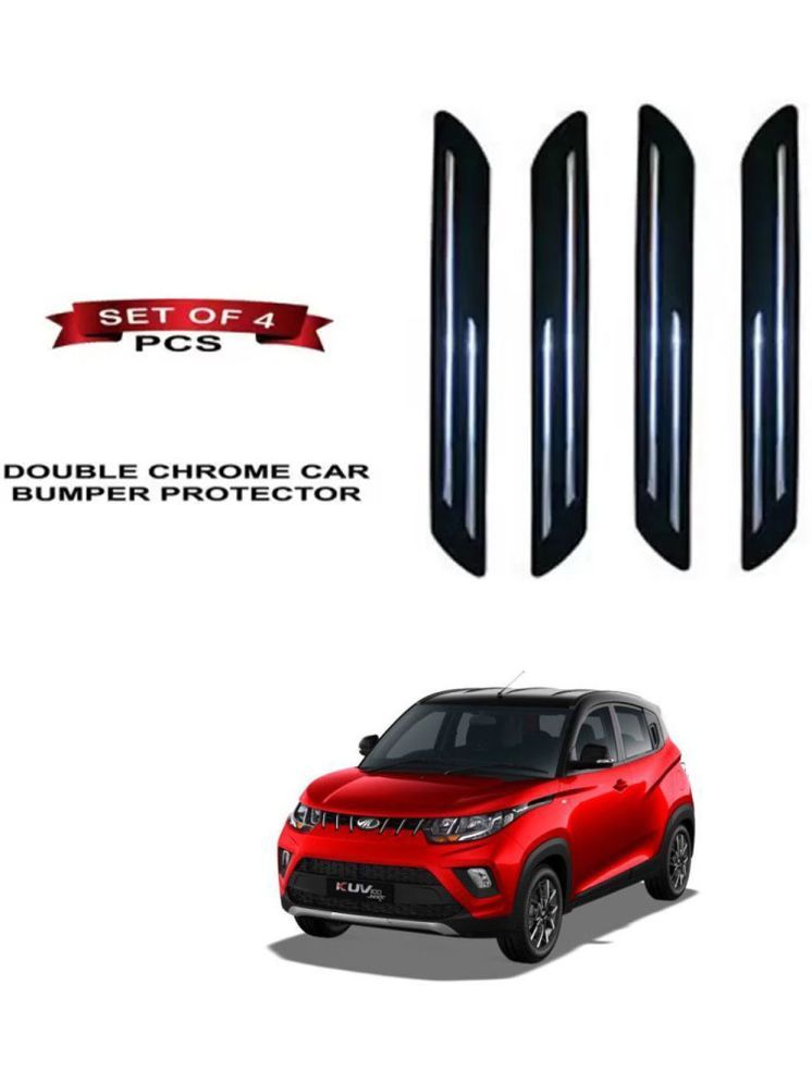     			RONISH Rubber Car Bumper Protector Guard (Double Chrome) For Mahindra KUV100 NXT