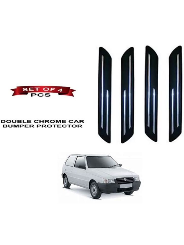     			RONISH Rubber Car Bumper Protector Guard (Double Chrome) For Fiat Uno