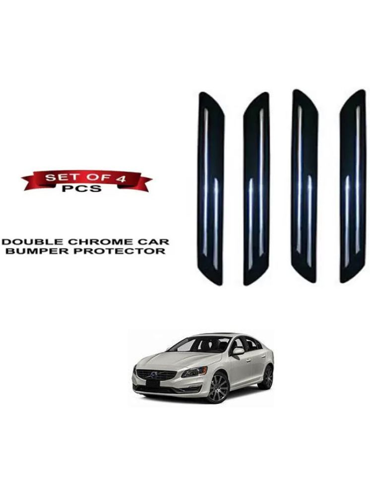     			RONISH Rubber Car Bumper Protector Guard (Double Chrome) For Volvo S60