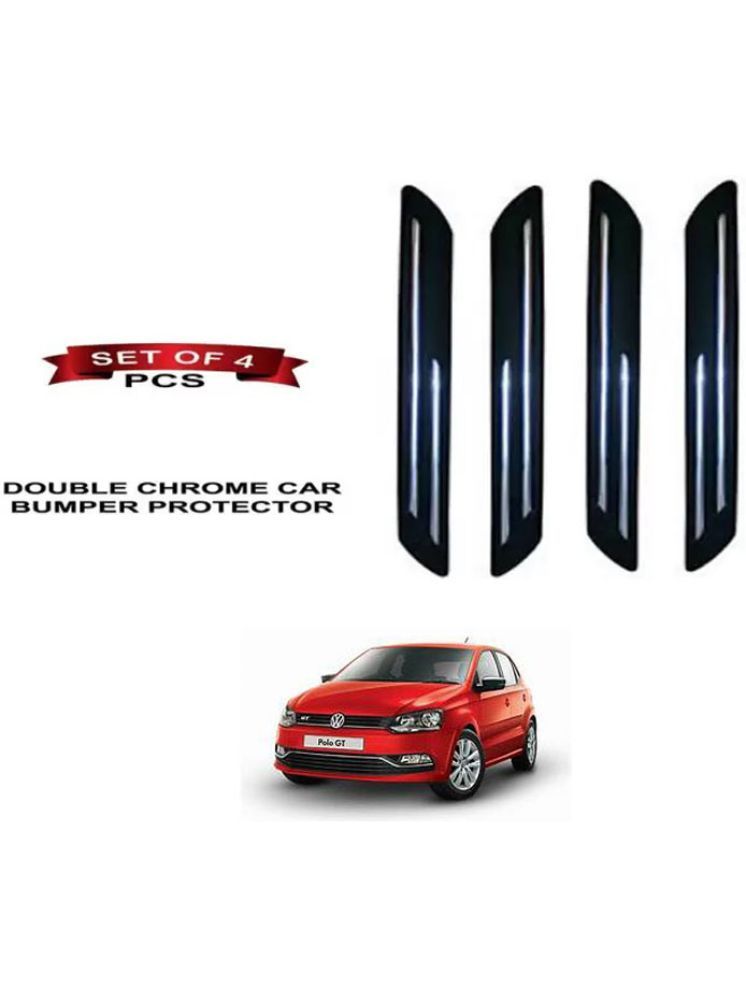     			RONISH Rubber Car Bumper Protector Guard (Double Chrome) For Volkswagen Polo GT