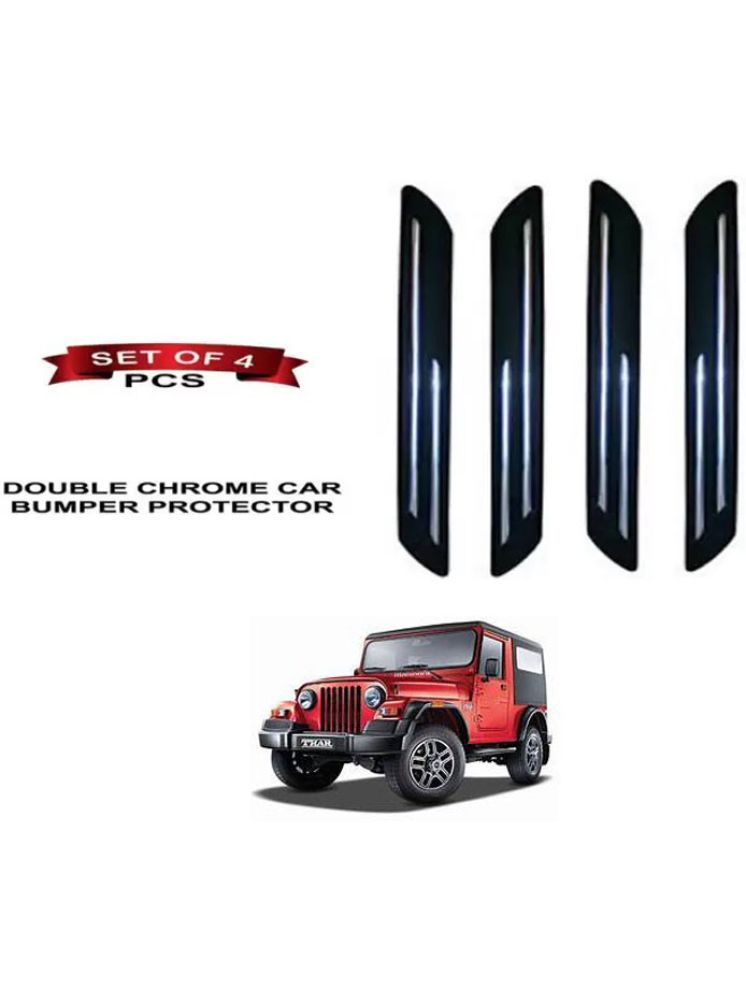     			RONISH Rubber Car Bumper Protector Guard (Double Chrome) For Mahindra Thar