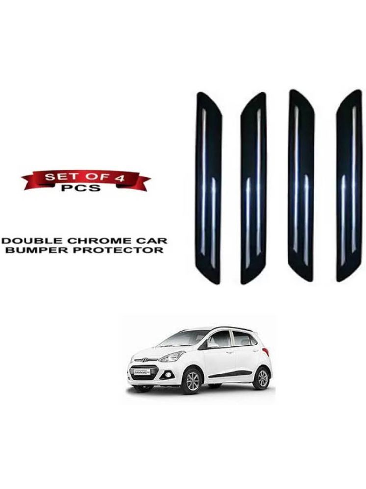     			RONISH Rubber Car Bumper Protector Guard (Double Chrome) For Hyundai Grand i10