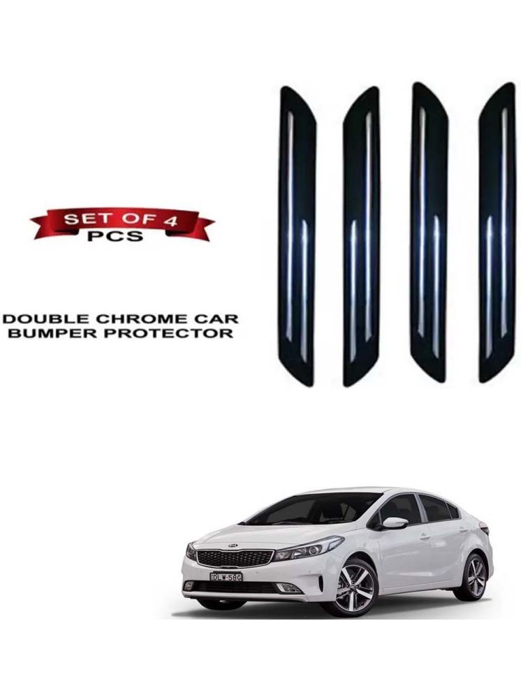     			RONISH Rubber Car Bumper Protector Guard (Double Chrome) For Kia Cerato