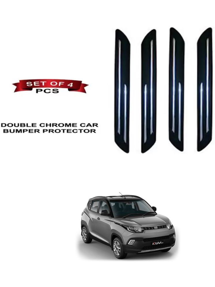     			RONISH Rubber Car Bumper Protector Guard (Double Chrome) For Mahindra E-KUV100