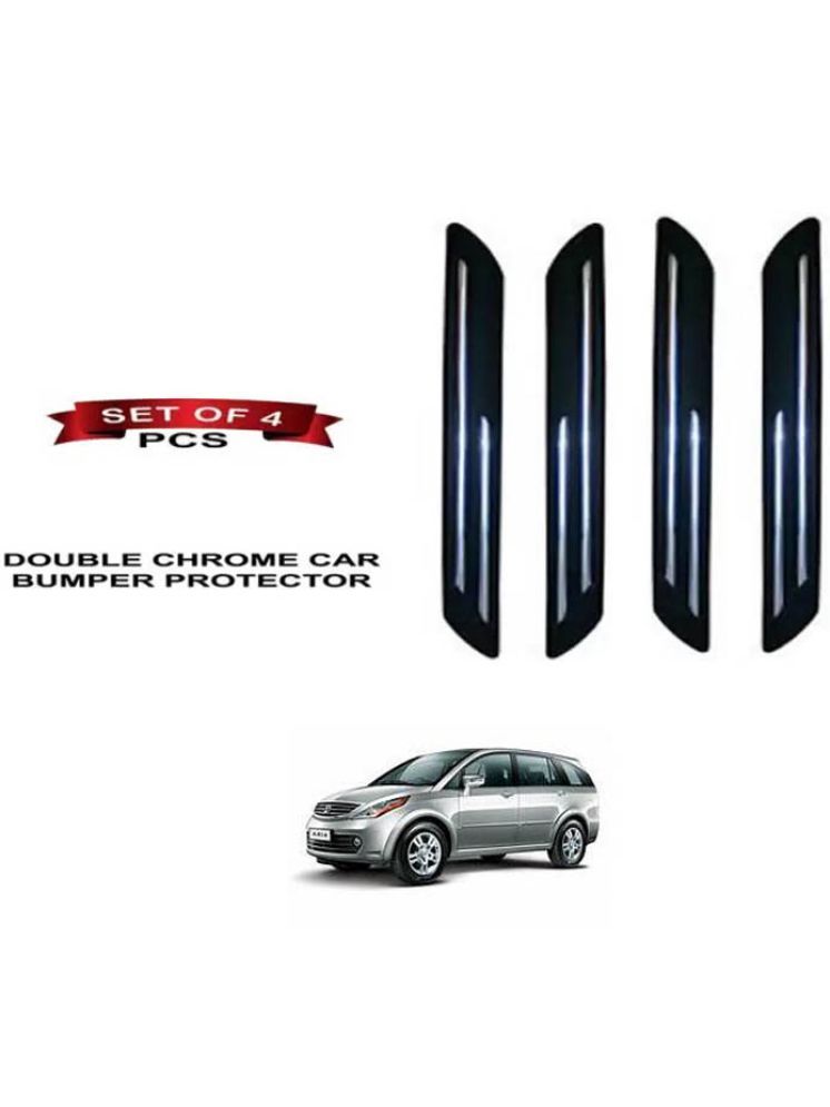     			RONISH Rubber Car Bumper Protector Guard (Double Chrome) For Tata Aria